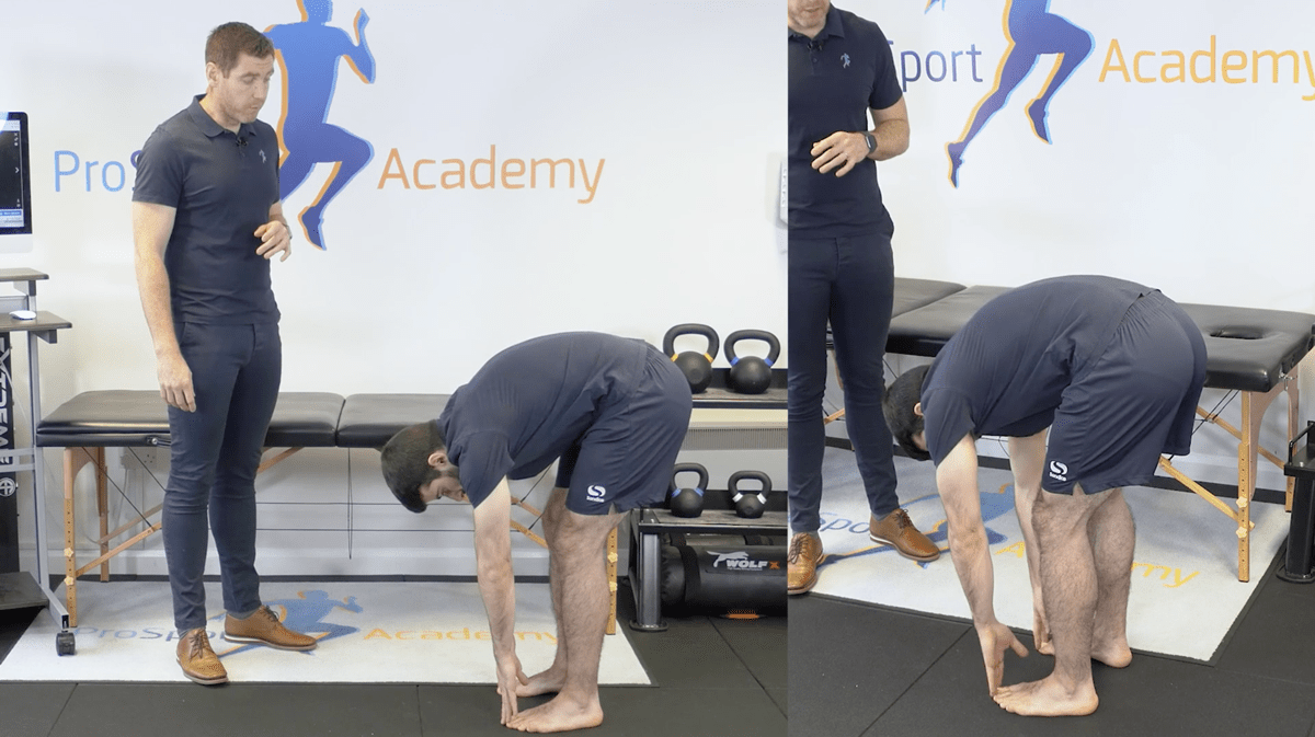 Using the toe touch to test for hamstring strain injuries 
