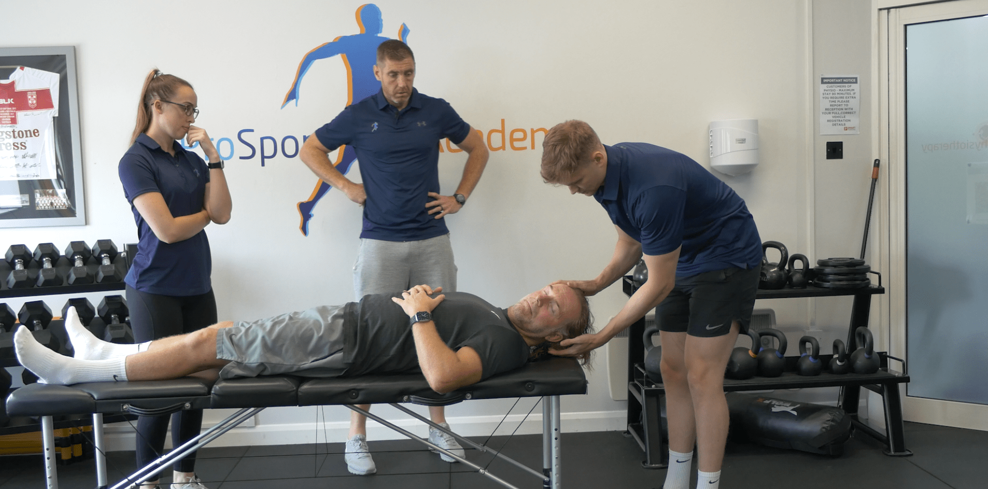Physiotherapists in training with Dave O’Sullivan at the ProSport Academy