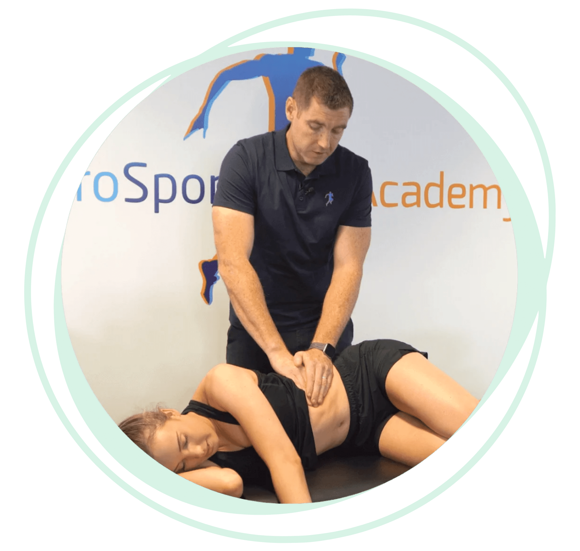 Dave O’Sullivan physiotherapist using hands-on treatment on patient in clinic