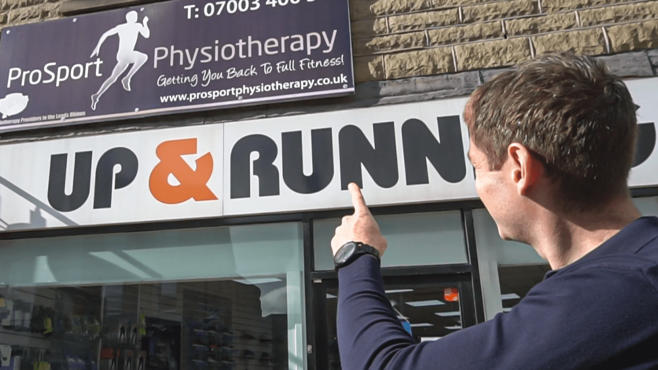 Dave O’Sullivan in front of his first ProSport Physio clinic in Huddersfield, Yorkshire