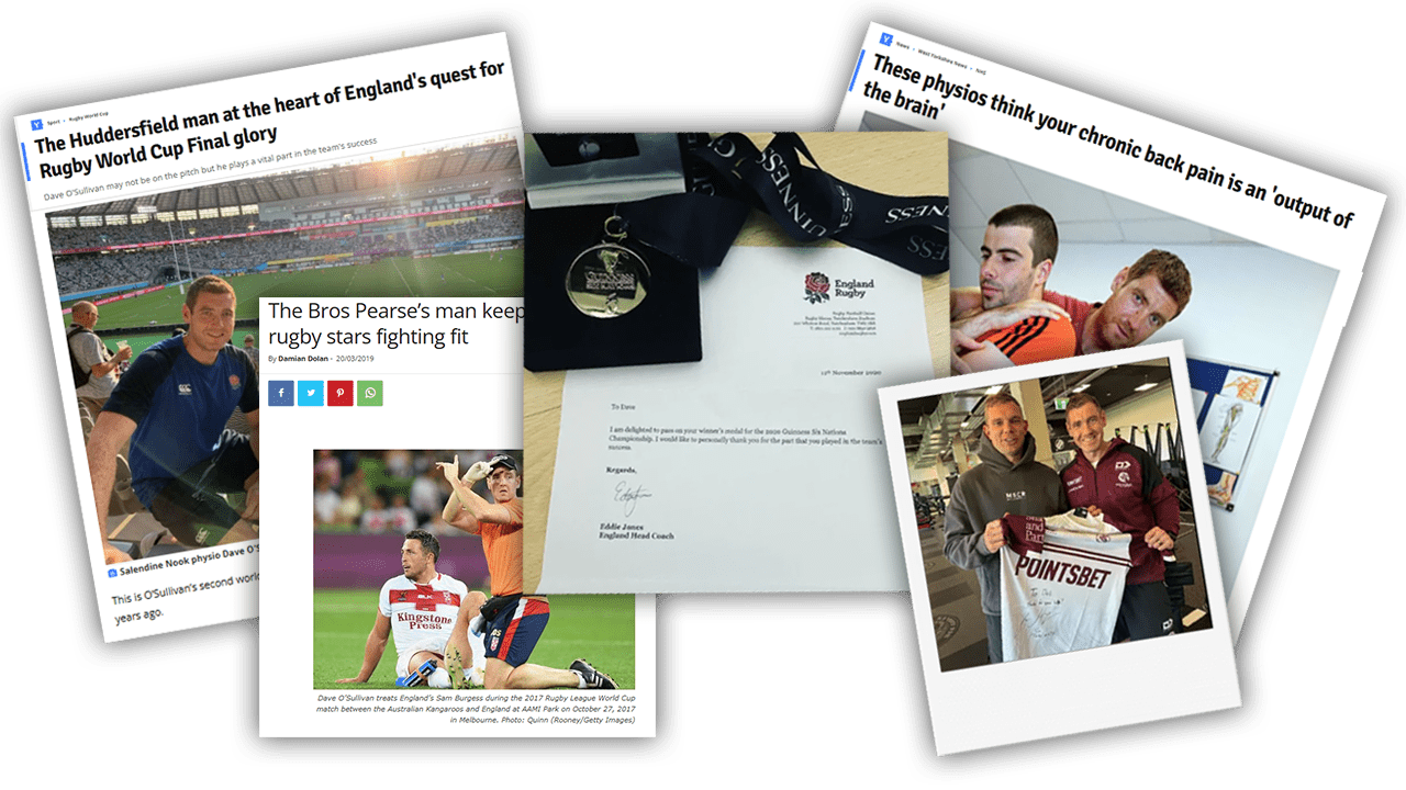 Different articles showcasing Dave O’Sullivan founder of the ProSport Academy, World Cup Physio